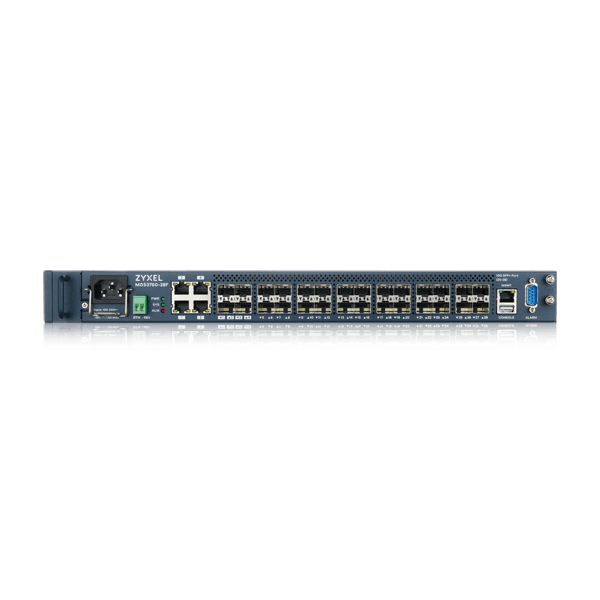 MGS3760-28F, 24-port GbE/Multi-GbE L2 Switch with Four 10G SFP+ Ports
