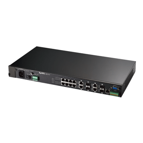 MGS-3712F, 8-port GbE L2 Switch with Four GbE Uplink Ports